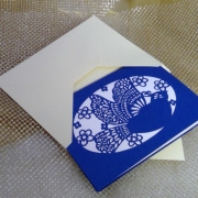 Karte Ornament Taube mit Kuvert Plotterdatei SVG DXF